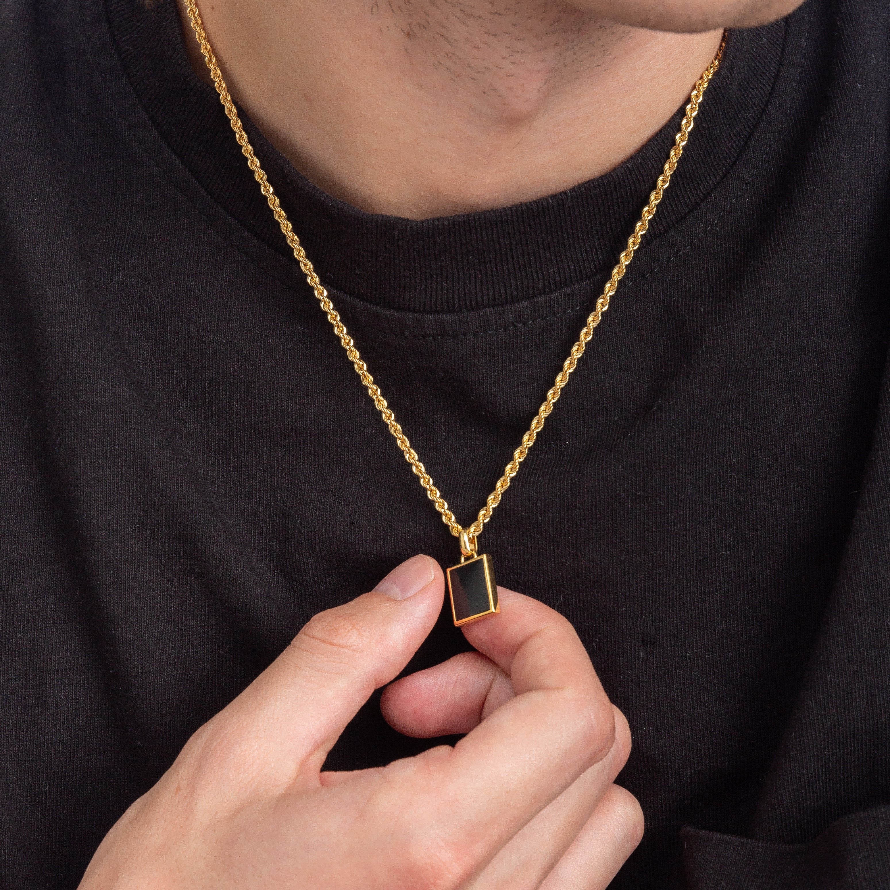 Black Onyx Rectangular Pendant