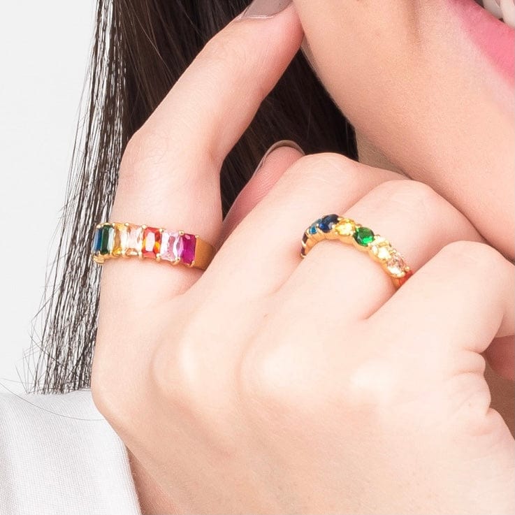 Multicolored Baguette Ring SIEMPRE