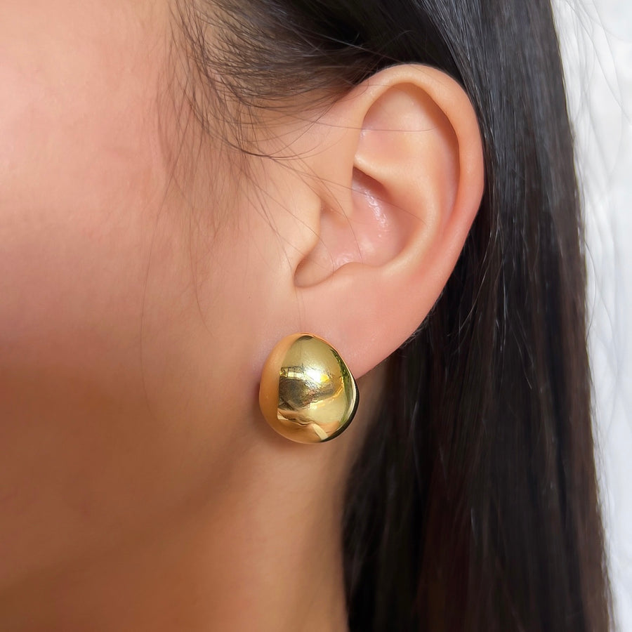 18K Chunky Egg Earrings
