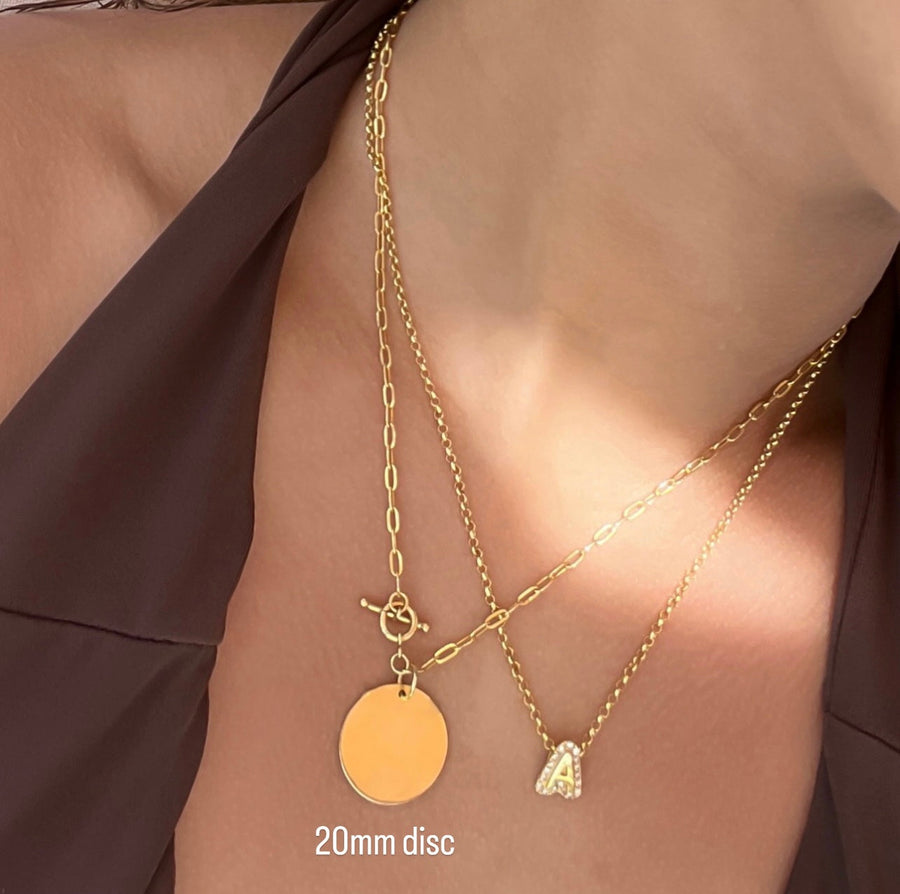 Round Disc Necklace (Engravable)