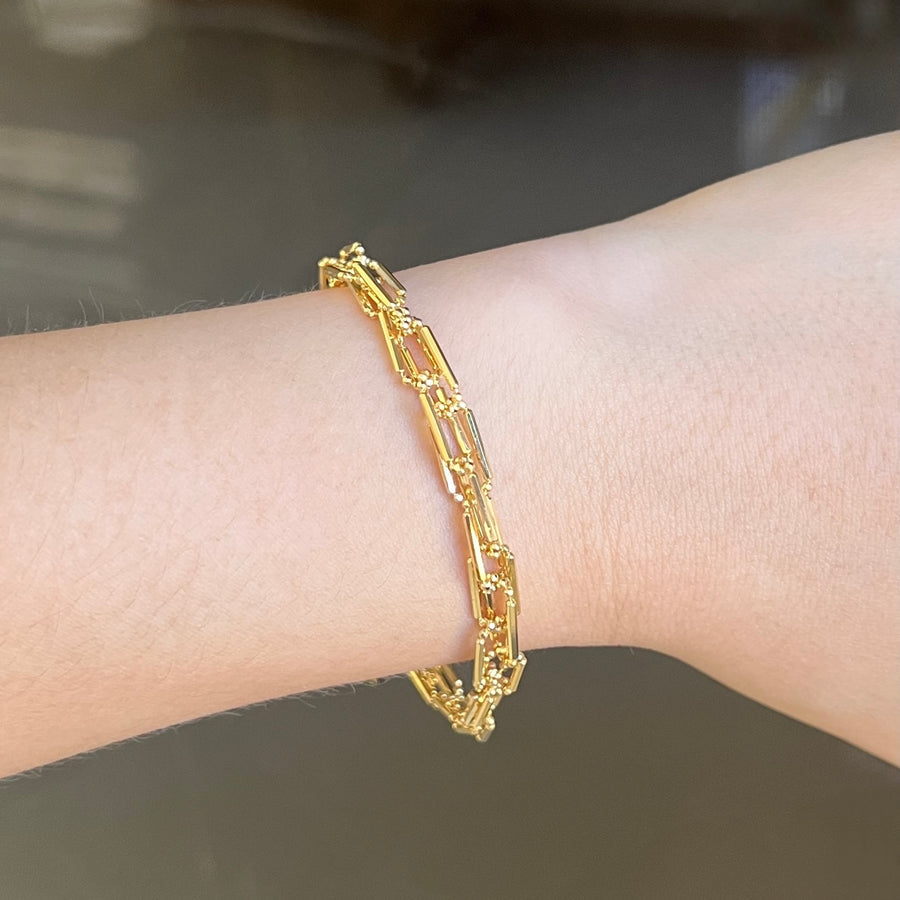 18K Double Link Bracelet