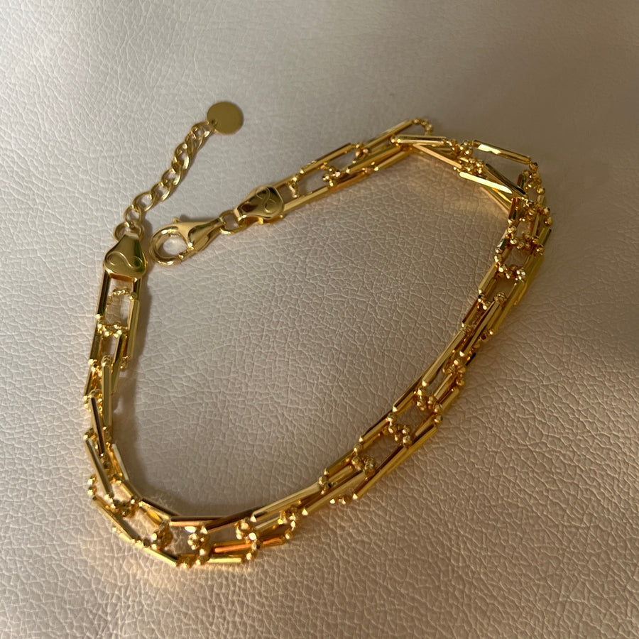 18K Double Link Bracelet