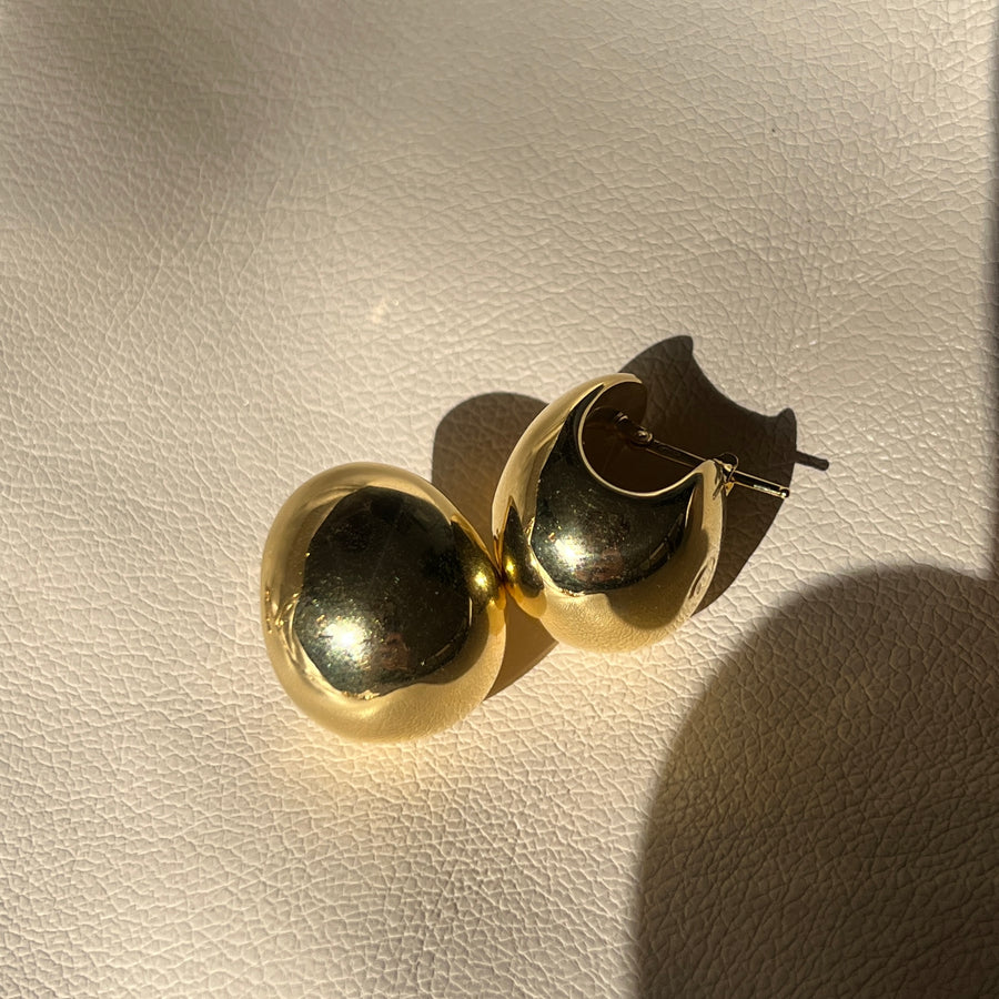 18K Chunky Egg Earrings