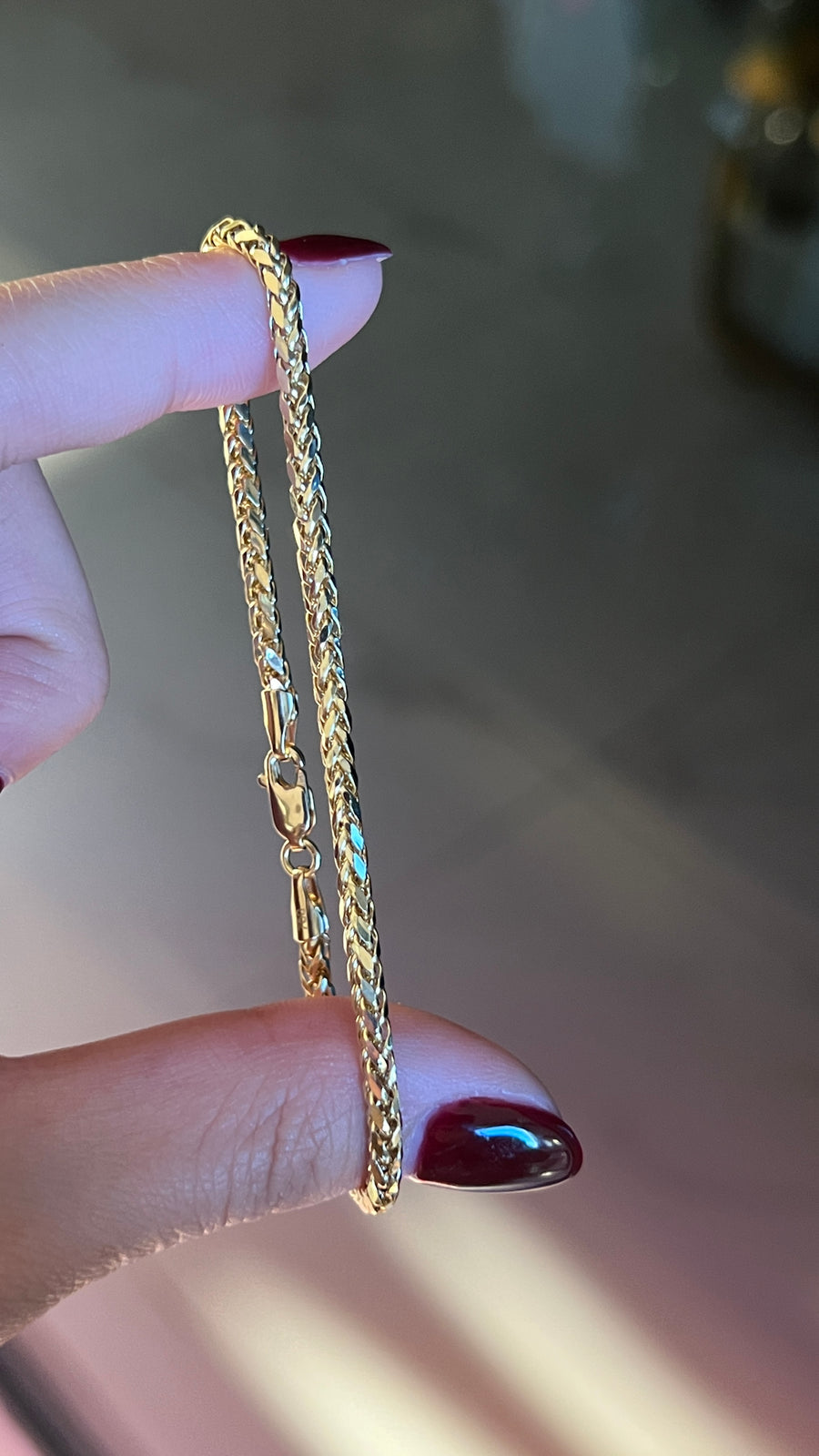 18K Diamond Cut Franco Bracelet