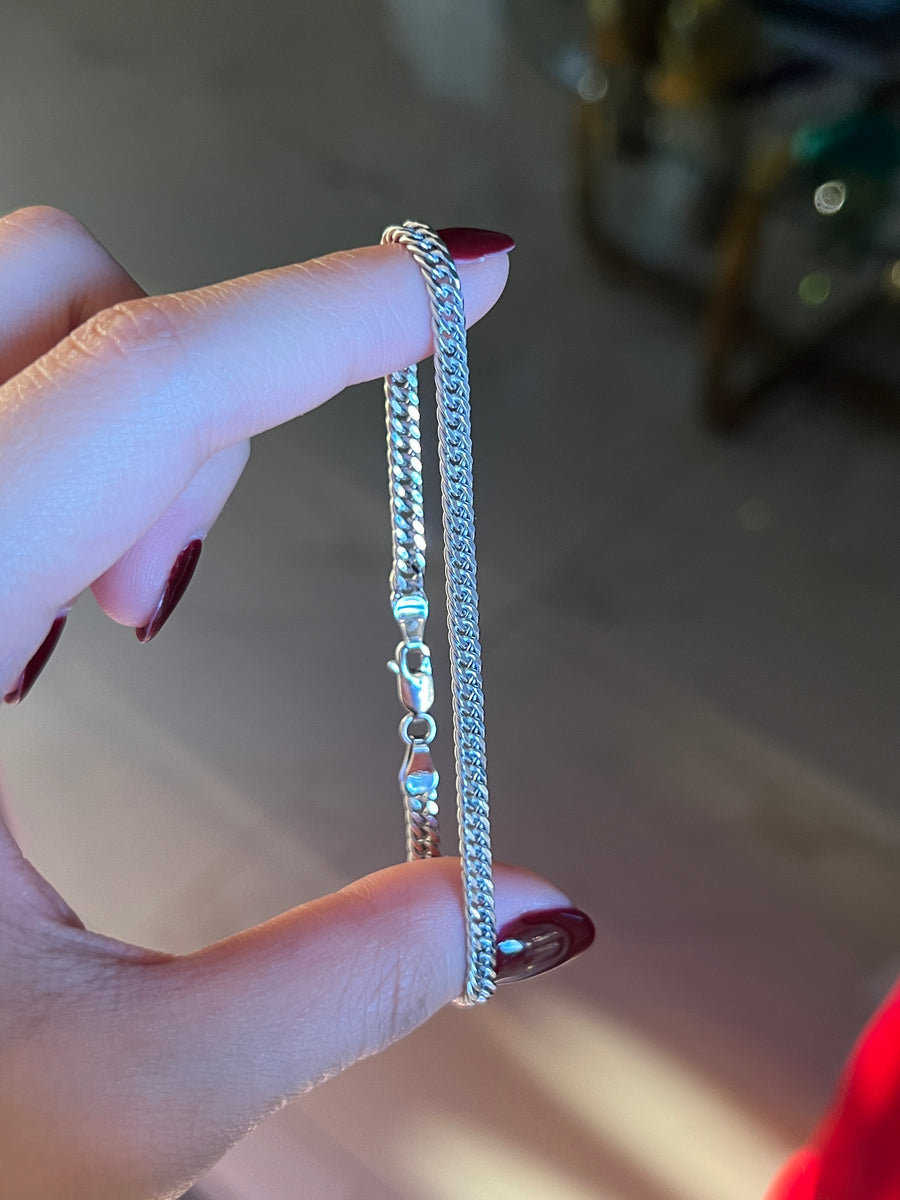 18K WG Cuban Link Bracelet